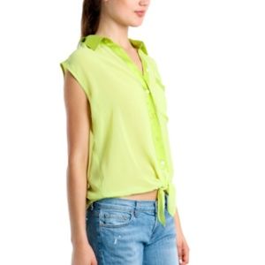 Equipment Diem Tie Front Blouse